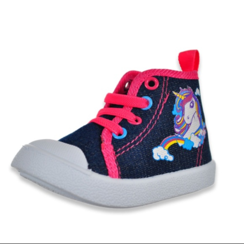 Beverly Hills Polo Club Denim Unicorn Hard Sole High-Top Sneakers (Infant Girls)